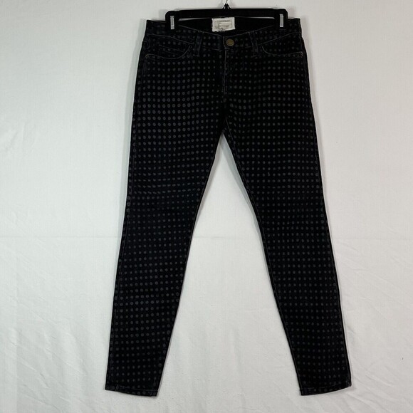 Current/ Elliot The Stiletto Jean Skinny Black Gray Polka‎ Dot Size 26 - Picture 1 of 10